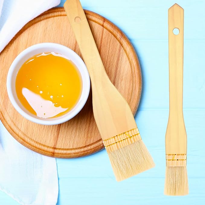 4 Pcs Flat Hake Brushes, Hake Paint Brush for Watercolor, Sheep Hair Brushes for Painting, Pottery, Baking, Large Area Flat Brush Set in Three Size