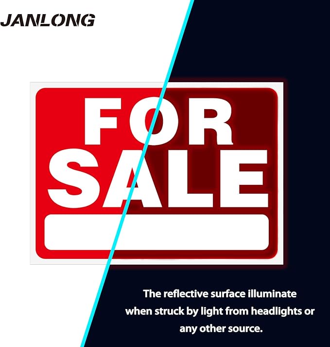 for Sale Sign Stickers- 5 Pack for Sale Signs Car, 10x7Inch Self-Adhesive Vinyl for Sale Sign Decal for Vehicles, Houses, Business, Garage- Scratch, Weatherproof, UV Resistant-Indoor and Outdoor