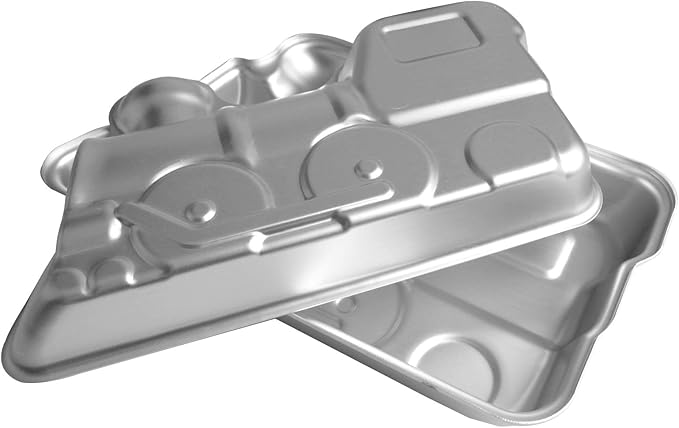 2 PCS Train Shape Cake Pan Mould, Locomotive Shaped 3D Birthday Aluminum Cake Baking Pan Tool (11.5 inches)