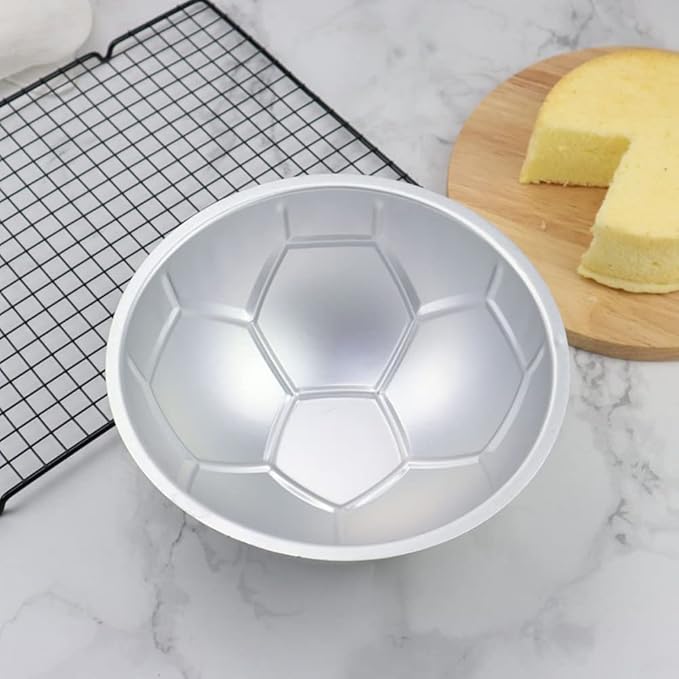 8 inches Football Cake Pan, Soccer Cake Pan, DIY 3D Birthday Pan, Aluminum Ball Cake Molds Nonstick Baking Tool
