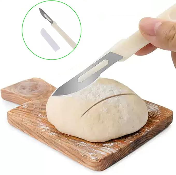 Bread Lame and Dough Scraper Set for Scoring and Shaping Dough – Perfect for Home Bakers to Create Artisan-Style Bread with Ease, Includes Dough Cutting Board Tool for Effortless Baking