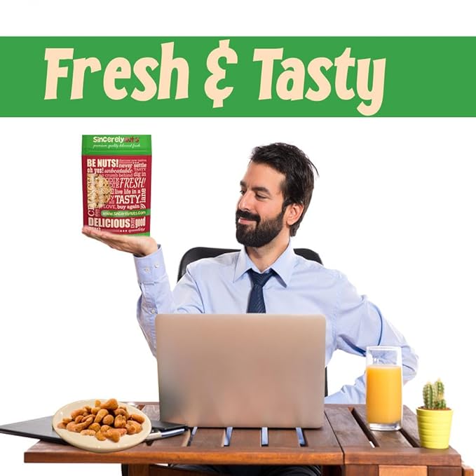 Sincerely Nuts – Honey Roasted Cashews | One Lb. Bag | Deluxe Kosher Snack Food | Healthy Source of Protein & Nutritional Content | Gourmet Quality Cashew Nut