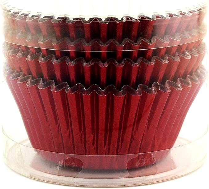 Eoonfirst Foil Cupcake Liners Standard Baking Cups 100 Pcs (Red)
