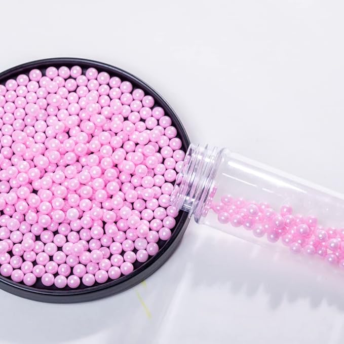 Pink Sprinkles Edible Pearls,Cake Sprinkles 130g 4.6OZ,Cookie Sprinkles,Sugar Pearl, Edible Candy Pearls for Cake Cupcake Decorationg (7mm-pink)
