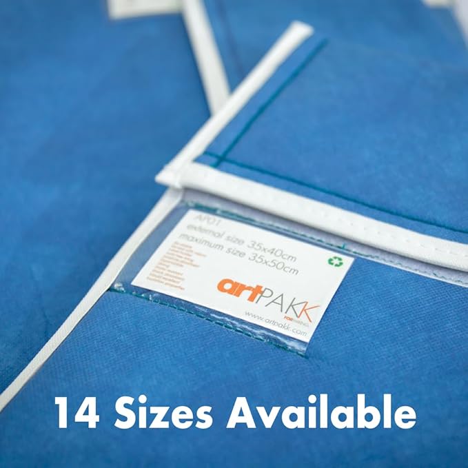 Art Bags (AP01-14" x 16") - Strong β’ Shock-Absorbent β’ Reusable β’ Non-Toxic β’ Waterproof β’ Acid-Free Lining - Long-Term Art Storage + Shipping + Protection Solution