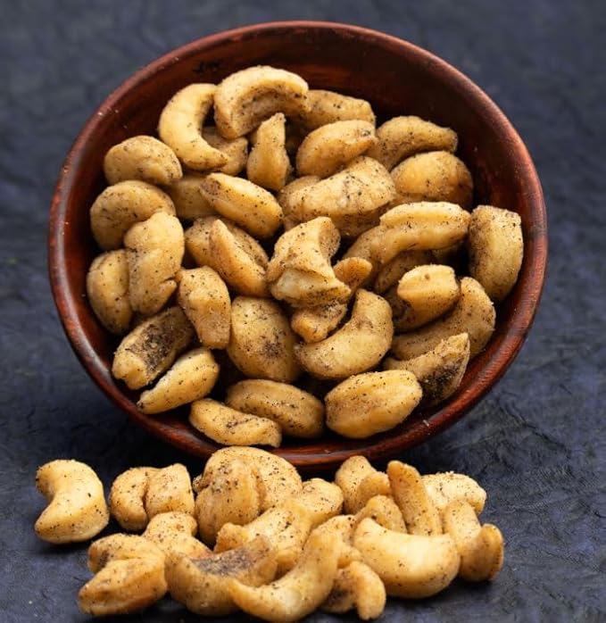 Farm Fresh Nuts Garlic Pepper Cashews – 2lb Roasted Cashews – Delicious and Spicy Cashew Nuts – Crunchy and Salty Snacks