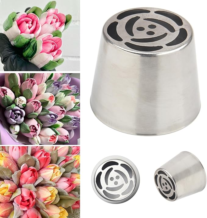 Extra Large Russian Piping Tips for Marshmallows Stainless Steel Flower Frosting Nozzles many styles Cake Decorating Baking tool for Buttercream, Cupcakes Cookies(SL91)