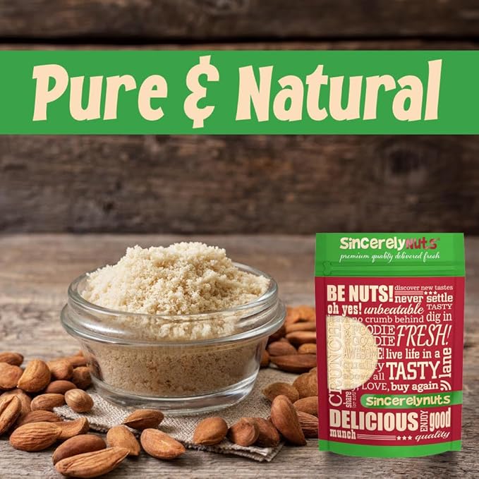 Sincerely Nuts Blanched Almond Flour for Baking, 1 lb - Gluten Free Non-GMO Low Carb Flour for Keto, Paleo & Zero Grain Diets - Kosher Fine Almond Meal Powder for Tortillas, Bread, Pizza Crust & Cake