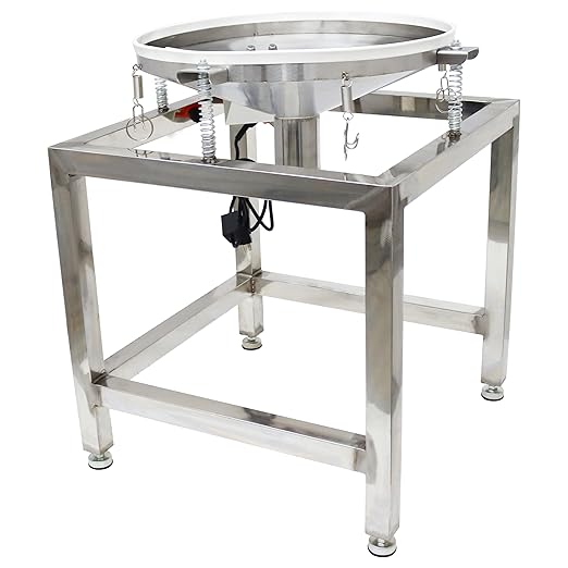 Powder Vibrating Sieve Automatic Powder Sifter Machine Electric Sieve Electric Stainless Steel Powder Shaker with 40 and 100 mesh Stainless Steel 110V 70W