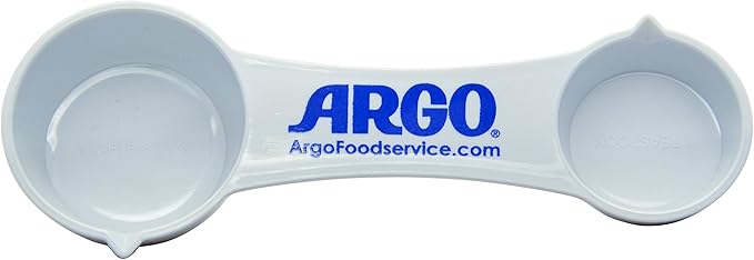 Argo Double Acting Baking Powder, 12 Ounce Resealable Plastic Container with Argo Measuring Spoon