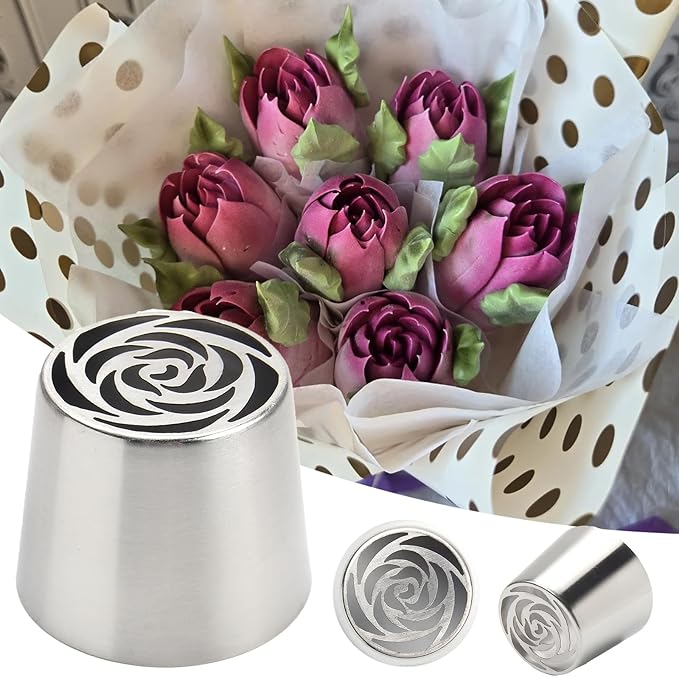 Extra Large Russian Piping Tips for Marshmallows Stainless Steel Flower Frosting Nozzles many styles Cake Decorating Baking tool for Buttercream, Cupcakes Cookies(SL42)