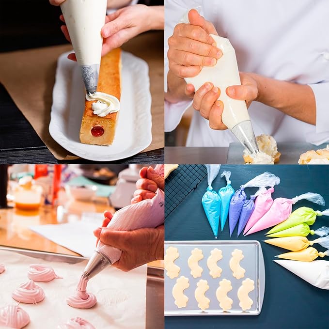 600PCS Piping Bag 12 Inch Disposable Cake Decorating Bag, Anti Burst Pastry Bags, Icing Piping Bags for Frosting for Cakes and Cookies Decoration