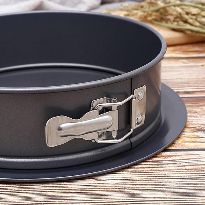 Cake Pan - 9 Inch Baking Tool for Smooth Release, Uniform Heating with Removable Base, Bakeware for Home Restaurant Kitchen Oven Use Silver Steel Gift Packaging Box Pack