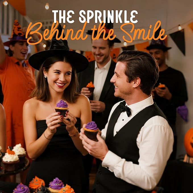 Snackathon Sprinkles for Baking & Decorating, Halloween Sprinkles, 2.2 LB Bulk Spooky Jimmies in Resealable Pouch – Orange, Black, Purple & White Colors for Cupcakes, Cookies, and Treats