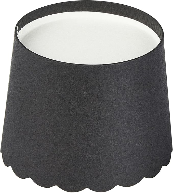 Panificio 3 Ounce Cupcake Wrappers, 200 Scalloped Baking Cups - Oven-Ready, Greaseproof, Black Paper Cupcake Liners, Disposable, For Birthdays, Baby Showers, Or Weddings - Restaurantware