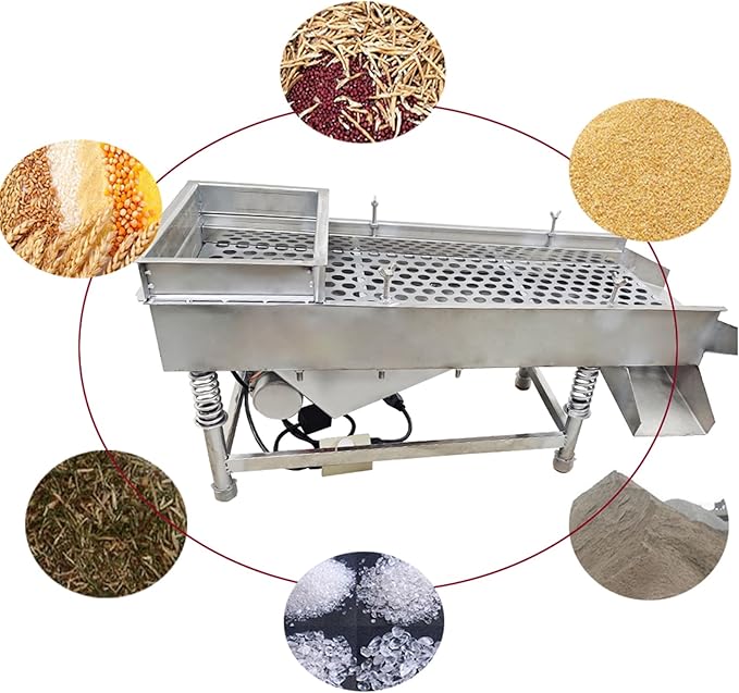 Electric Vibrating Sifter with 20mm Screen Straight Vibrating Sieve Shaker Stainless Steel Linear Sifter Machine Linear Shaker Single Motor 110v 80W