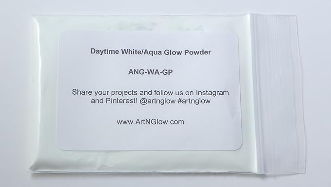 Glow in The Dark Pigment Powder - Neutral and Fluorescent Color for Art Painting, Fine Art, Nail Art Paint, and DIY Crafts - Long Lasting, 10+ Color Options - Neutral Aqua - (60 Grams/ 2.12 oz)