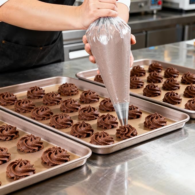 JAPCHET 400 PCS 21 Inch Large Piping Bags, Disposable Clear Plastic Pastry Bags, Thickened Cake Decorating Bag for Dessert, Pastry, Cupcake, Cookies