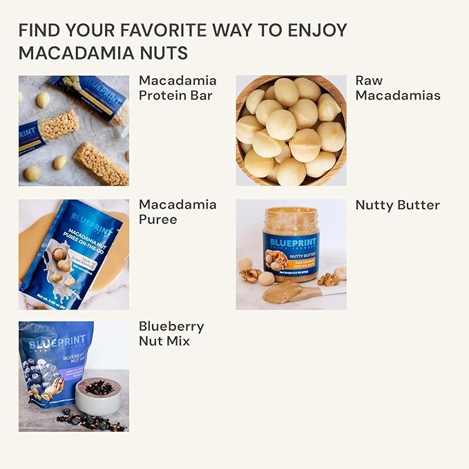 Blueprint by Bryan Johnson Macadamia Nut Protein Bars – 9G Plant Protein – Vegan, Low Carb, Low Sugar, Keto-Friendly Snacks - Non-GMO, Raw Nut Bar, Natural Ingredients (White Cocoa - 12 Pack)
