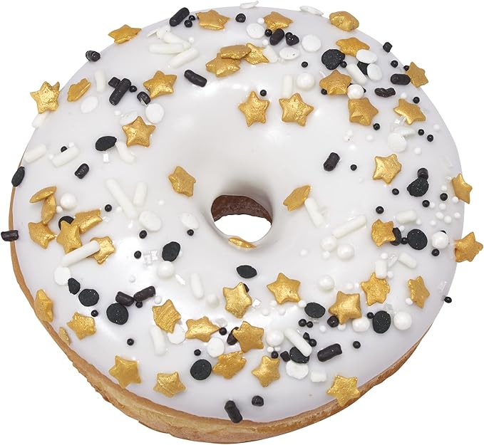 DecoPac Graduation Fusion Mix Candy Sprinkles, 26oz, Fancy Sprinkles in Handheld Container, Edible Black And White Sprinkles For Celebration Cakes, Cupcakes, Cookies and Donuts