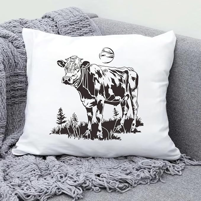 Animal Wood Burning Stencils for Painting Cow Stencil Reusable Farmhouse Stencils for Crafts T-Shirt Fabric Wood DIY Decor