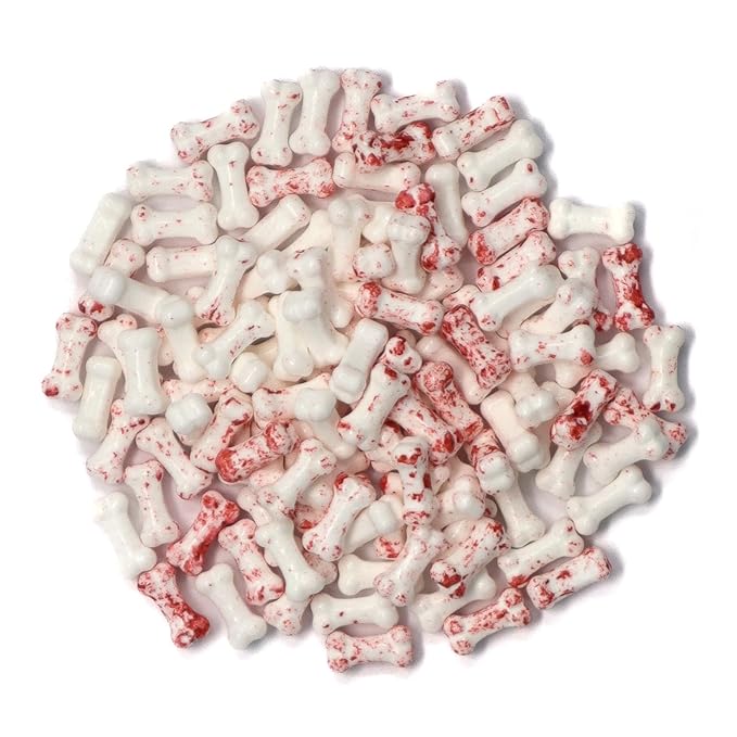 Mystic Sprinkles Halloween Candy Shape Sprinkles (Small Bloody Bones, 2oz Jars)