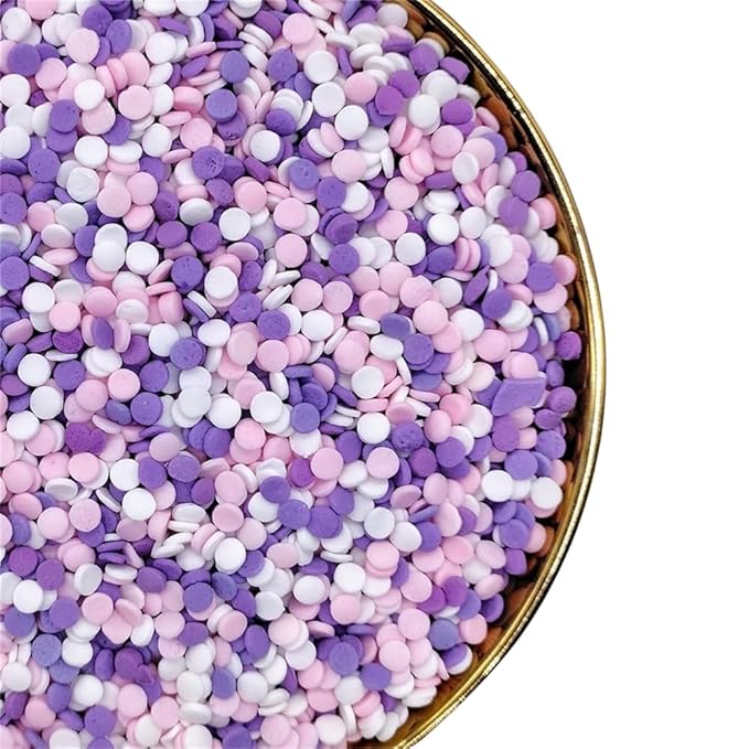 NIPEOR Christmas Purple Pink White Confetti Sprinkles,Rainbow Confetti Sprinkles 3.53oz/100gEdible Sprinkle Topping Confetti Sprinkles, Round Sprinkles for Cake Decorating,, Cupcake, Candy Sprinkles, and Ice Cream Toppings (Rainbow Confetti Puple Pink)