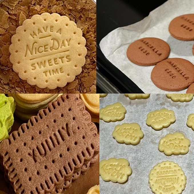 Letter Stamps for Clay-Pottery Stamps with Double Small Alphabet & Numeric Symbols, Also Used as Cookie Stamps Letters & Clay Letter Stamps (Yellow_72pcs)