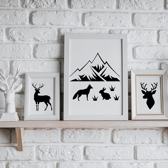 80 Pcs 3 x 3 Inch Stencils for Painting on Wood, Reusable Farm & Animal Plastic Stencils DIY Craft Paint Template Set for Wall Home Decor