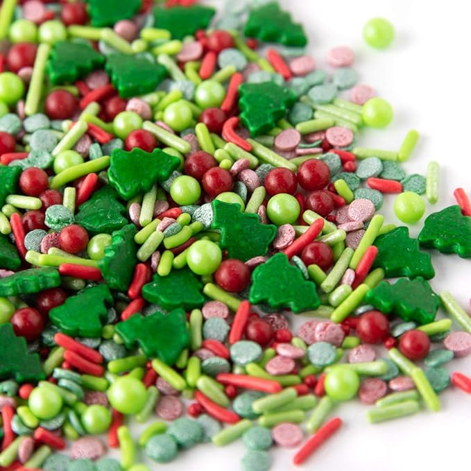 Sweets Indeed Sprinkles, Edible Sprinkle Mix, Perfect for Cake Decorations, Baking, Ice Cream, Cookies, Cupcake Topper, 4 ounces (Christmas)