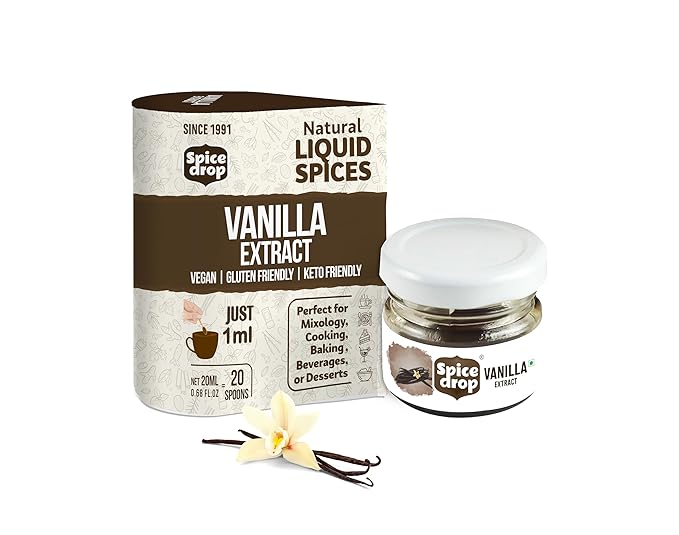 Spice Drop Natural Vanilla Extract Paste, Essence for Cooking, Baking, Food, Milk, Ice Cream, Cake, 20 ml