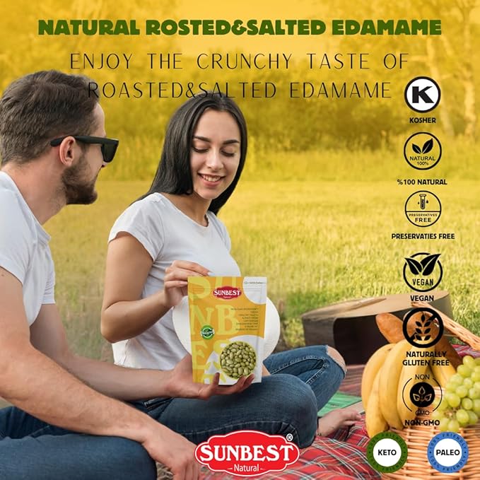 Sunbest Natural Dry Roasted Edamame – 4 lb Bulk Bag (64 oz) – Lightly Salted, Protein-Packed & Gluten-Free – Kosher, Vegan, Keto, Paleo – Great Snack & Recipe Add-In