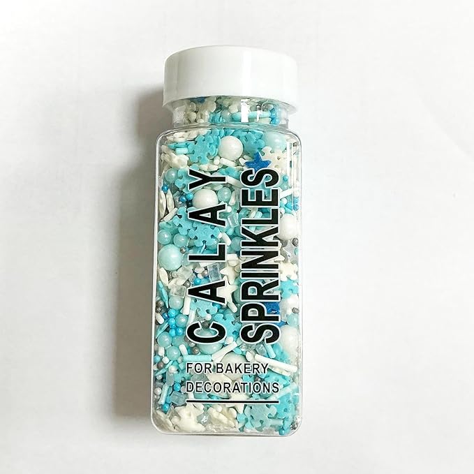 Homipooty Snowflake Sprinkles for Cake Decorating 85g/2.99oz Edible Snowflake Pearl Sugar Sprinkle for Baking, Cookies, Ice Cream, Cupcake Toppers, Halloween Christmas Supplies