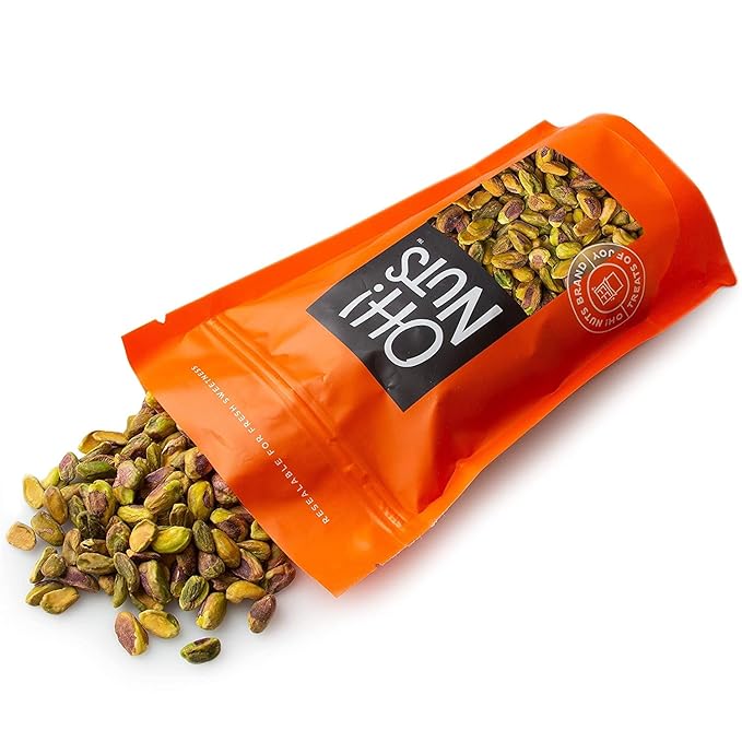 Oh! Nuts Pistachios No Shell - Raw - 100% Natural - 3 lb - Raw Whole California Pistachios - Packed in New York Zip-Seal Bag for Exceptional Freshness