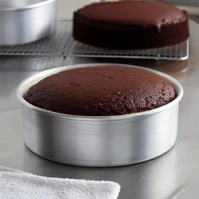 Heavy-Duty Round Aluminum Layer Cake Pan 9" x 3" β Deep Baking Tin for Even Heating, Reusable Nonstick Bakeware for Tiered Cakes, Professional Durable Round Cake Baking Dish (1)