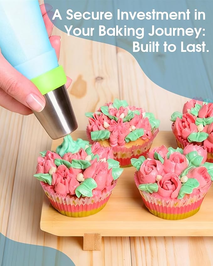 60Pcs Extra Large Russian Piping Tips Set,10 Flower Nozzles Baking, Stainless Steel Rose Floral Piping Nozzles, Nozzle for Cake Decorating for Buttercream Flowers, Cake Decorating Supplies for Wedding
