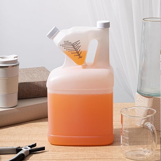8 Pcs 128oz Measure Container and Pour Measuring Containers Plastic Measuring Bottle, 8oz Measure Capacity