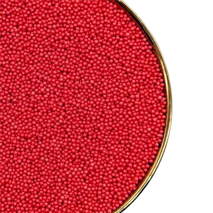 Red Pearl Sprinkles Edible Pearl Sprinkles for Cake Decorations, Baking, Ice Cream, Cookies, Cupcake Topper Edible Pearls Sprinkles Red Sugar Pearls for Cake Decorating 130g/4.6oz 1 Bottle (2mm red)