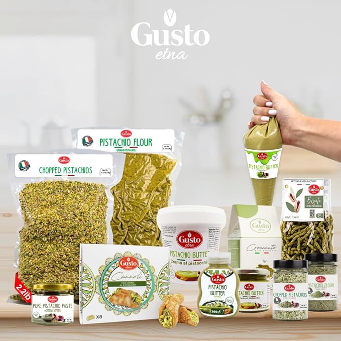 Pistachio Flour, 8.8 oz (250 g), Fine Chopped Pistachio Flour, Ground Pistachios, Pistachio Powder, Gluten Free Flour, High Protein, Non Gmo, Italy by Gusto ETNA