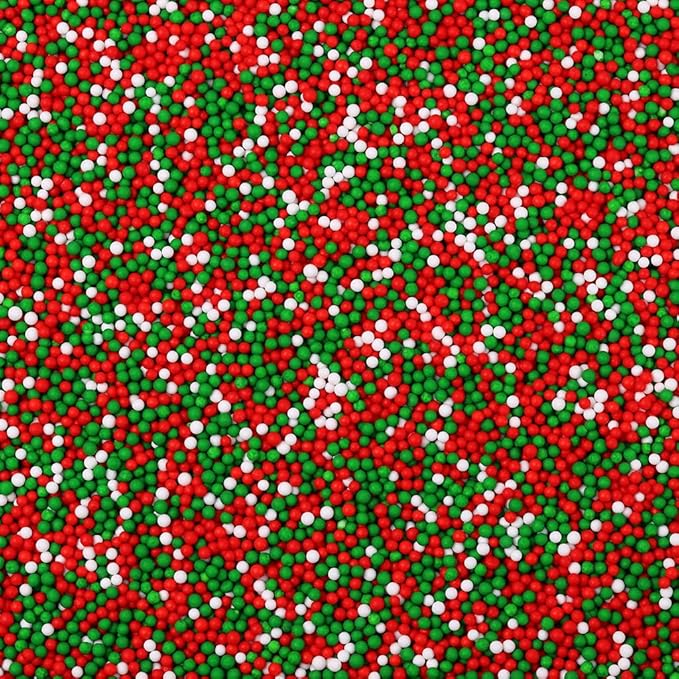 Christmas Sprinkles for Cake Decorating, Red and Green Nonpareils Sprinkles Perfect for Christmas Dessert Party 3.52 Ounce