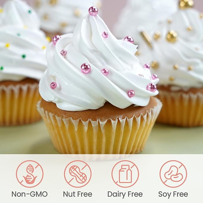 Rose Gold Pearl Sprinkles, Baking Sugar Sprinkles for Cake Decorating, 150g/5.29oz, Mix Size, Cake Decorations, Cupcake, Cookie, Foodgrade Topper, Wedding Party, Christmas Supplies
