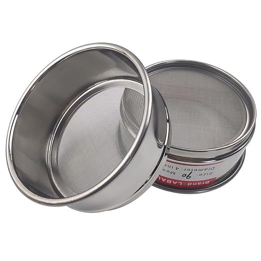 LABALPHA 90 Mesh Lab Sieves, Test Sieve #90 Mesh, 4'' Diameter, 304 Stainless Steel Wire Cloth (0.17mm)
