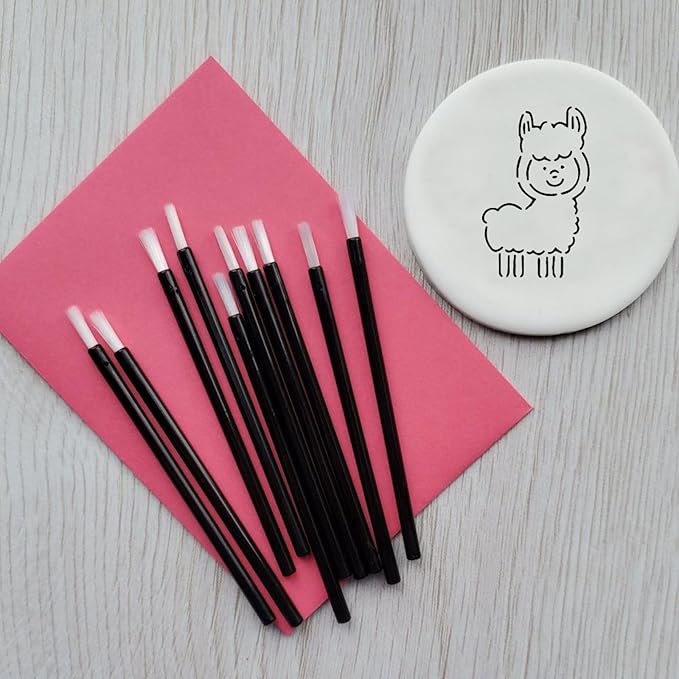 PYO Mini Paint Brush Cookies (Disposable, Food Safe) - Lip, Nail, Cookie Paint Brushes (100, Pink)