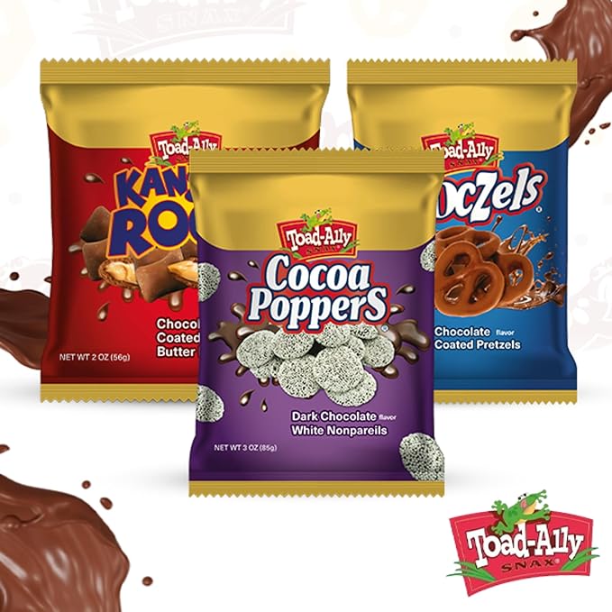Kanga Roos Chocolate Covered Peanut Butter Filled Pretzels 2oz Bag | Sweet and Salty Snack Treat | Crunchy Pretzels Coated in Chocolate | Grab-and-Go Candy Snack - 2 oz x 24 ct. - Peg Bag