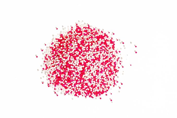 Bakerpan Sprinkles for Cake Decorating - 7 Ounces Pink and White Nonpareils Sprinkles - Edible Nonpareils for Cupcakes, Ice Cream, Cake Decorations (Made in USA)