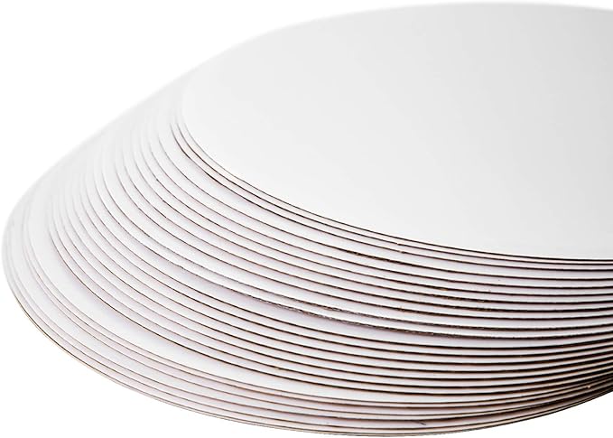 ONE MORE 18-Pack White Cake Board Rounds,Circle Cardboard Round Base 6,8 and 10 inch, Disposable Coated Cake Plate 6 of Each Size,Pack of 18