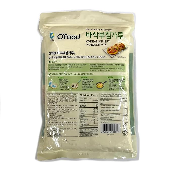 Korean Food Crispy Pancake Mix, 2.2lb (1kg), Korean-Style Savory Pancake Batter, Perfect for Kimchi, Seafood & Veggie Pancakes, Resealable Pouch, 바삭 부침가루