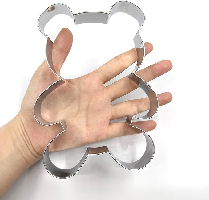 LILIAO Teddy Bear Cookie Cutter for Baby Shower - 4.33 x 6.22 inches - Stainless Steel