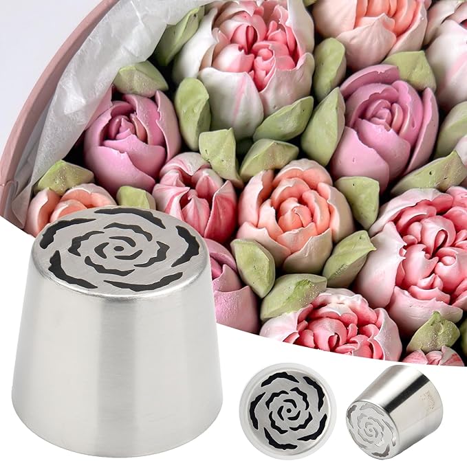 Extra Large Russian Piping Tips for Marshmallows Stainless Steel Flower Frosting Nozzles many styles Cake Decorating Baking tool for Buttercream, Cupcakes Cookies(SL55)