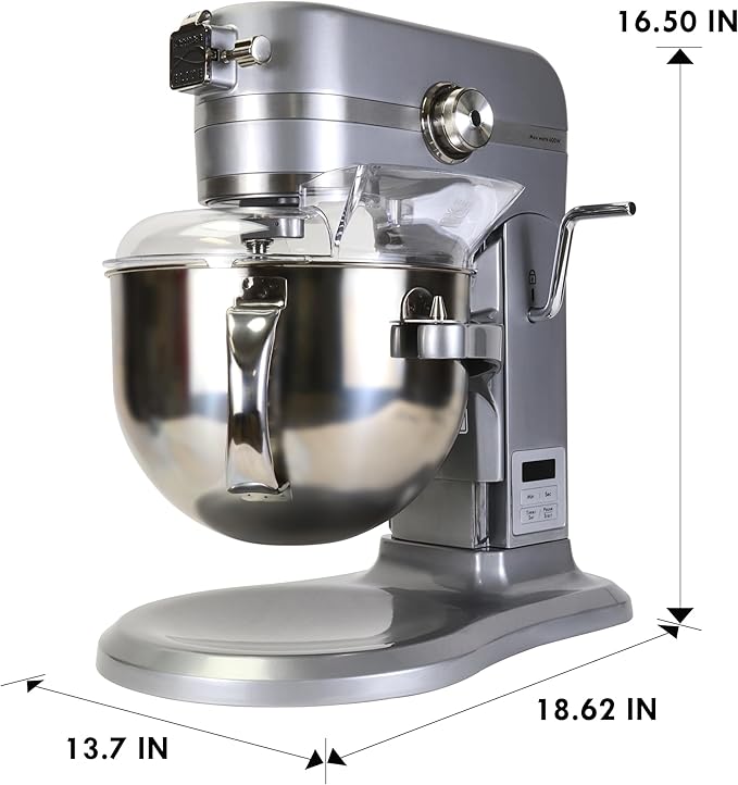 Kenmore Elite 600W Bowl Lift Stand Mixer - Digital 10 Speed Mixing, Electric, Countertop, Heavy Duty, Kitchen Appliance, 5 & 6 Qt Stainless Steel Bowls With Flat Beater, Whisk, Dough Hook Attachments